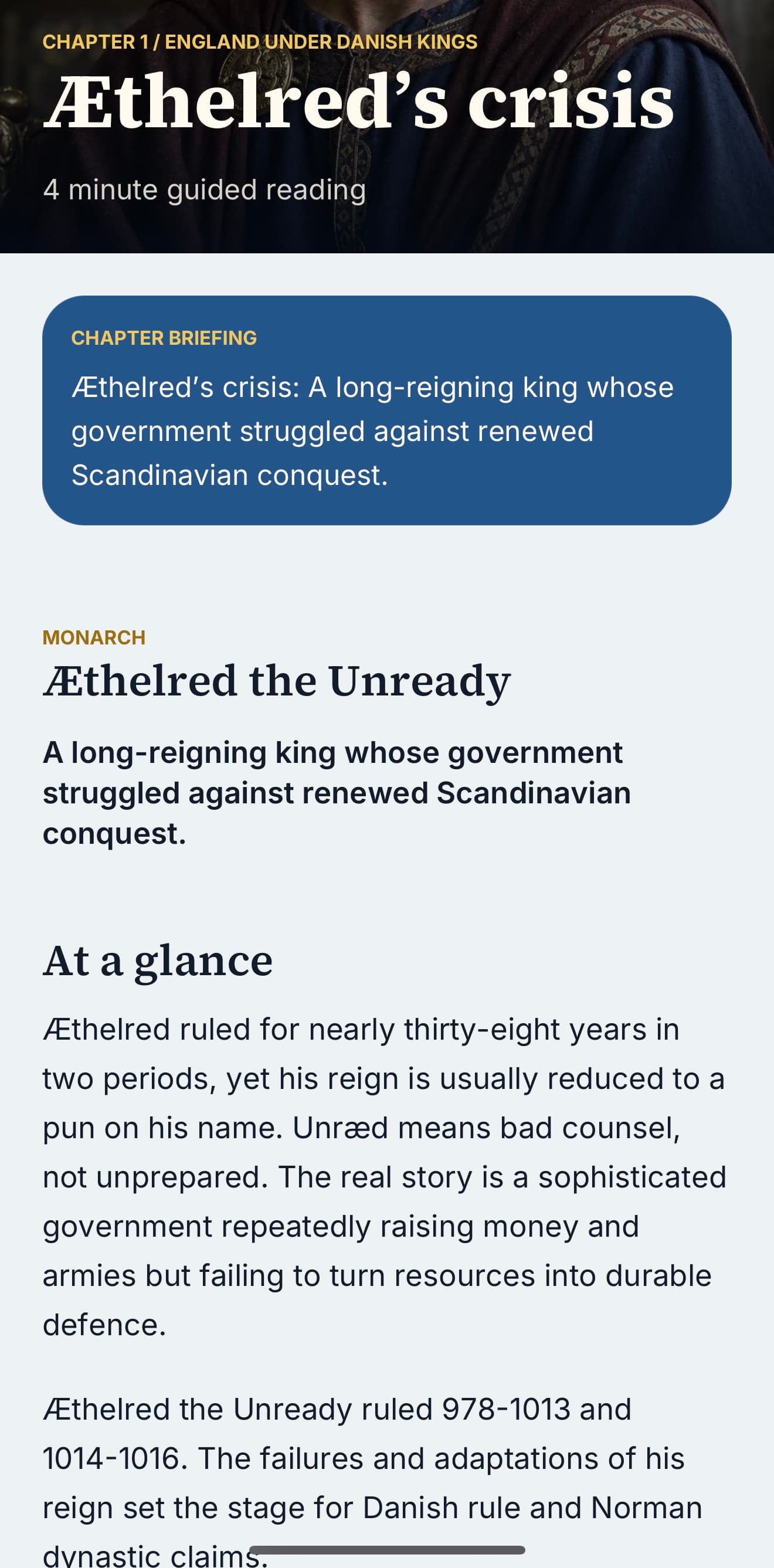 Æthelred guided reading chapter in England 871